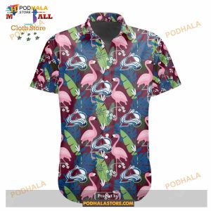 Nhl Colorado Avalanche Crane Bird Special Design Button Funny Hawaiian Shirt 2