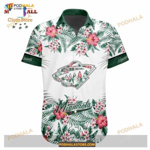 Nhl Minnesota Wild Flowers Trending Style Special Design Button Funny Hawaiian Shirt 2