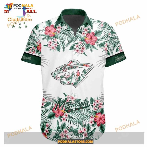 NHL Minnesota Wild Flowers Trending Style Special Design Button Funny Hawaiian Shirt