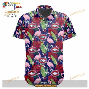 NHL Montreal Canadiens Crane Bird Special Design Button Funny Hawaiian Shirt