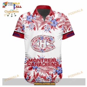 NHL Montreal Canadiens Flowers Trending Style Special Design Button Funny Hawaiian Shirt