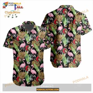 Nhl Ottawa Senators Crane Bird Special Design Button Funny Hawaiian Shirt 2