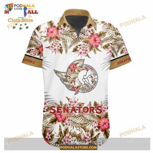 Nhl Ottawa Senators Flowers Trending Style Special Design Button Funny Hawaiian Shirt 2