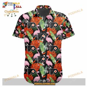 Nhl Philadelphia Flyers Crane Bird Special Design Button Funny Hawaiian Shirt 2