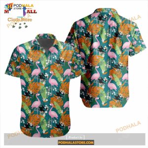 Nhl San Jose Sharks Crane Bird Special Design Button Funny Hawaiian Shirt 2