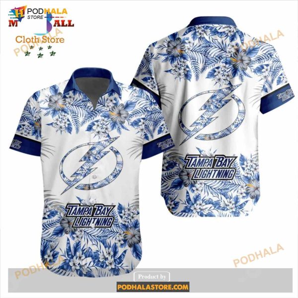 NHL Tampa Bay Lightning Flowers Trending Style Special Design Button Funny Hawaiian Shirt