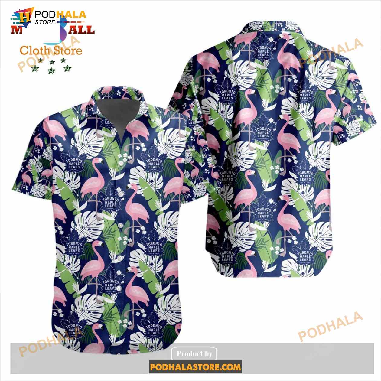 NHL Toronto Maple Leafs Crane Bird Special Design Button Funny Hawaiian Shirt