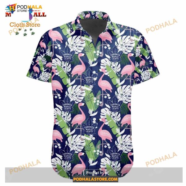 NHL Toronto Maple Leafs Crane Bird Special Design Button Funny Hawaiian Shirt