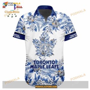 Nhl Toronto Maple Leafs Flowers Trending Style Special Design Button Funny Hawaiian Shirt 2