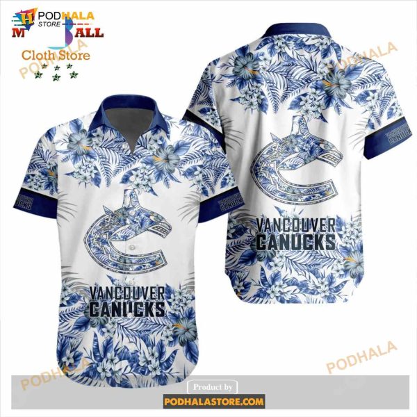 NHL Vancouver Canucks Flowers Trending Style Special Design Button Funny Hawaiian Shirt