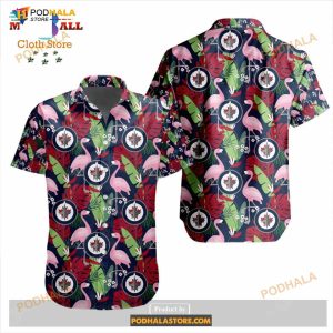 Nhl Winnipeg Jets Crane Bird Special Design Button Funny Hawaiian Shirt 2