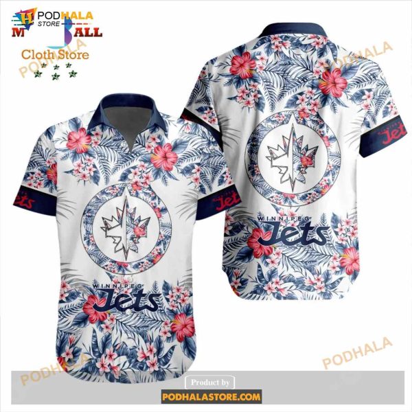 NHL Winnipeg Jets Flowers Trending Style Special Design Button Funny Hawaiian Shirt