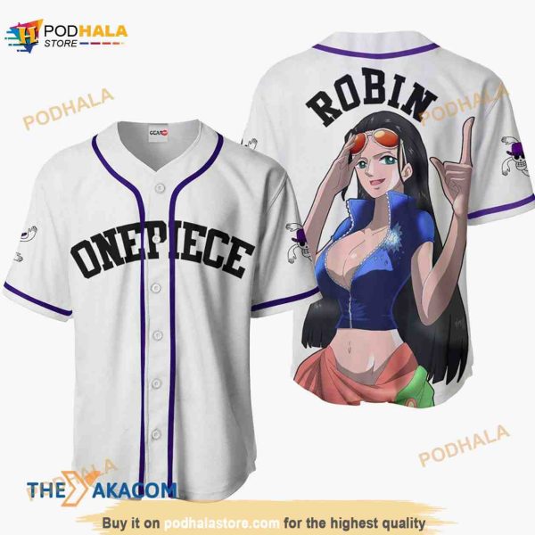 Nico Robin One Piece Anime 3D Baseball Jersey Shirt