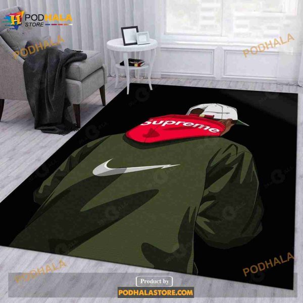 Nike Ft Supreme Fashion Brand Area Rug Living Room Rug Family Gift Us Decor