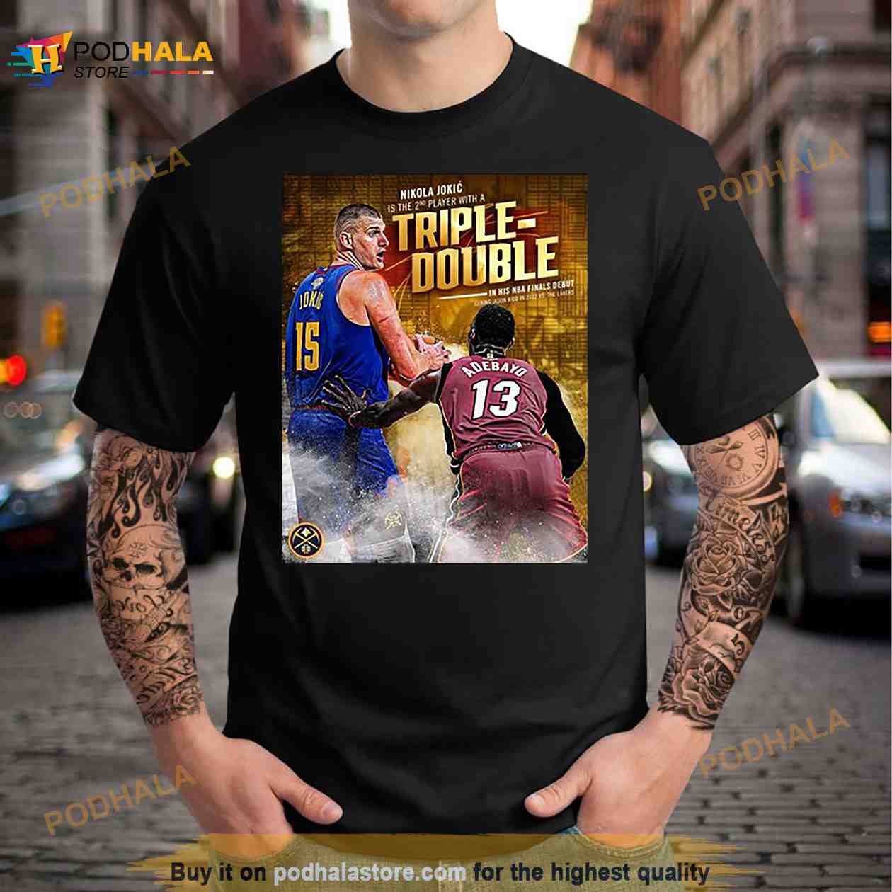 Nikola Jokic Is The 2nd Player With A Triple Double In His NBA Finals Debut 2023 Shirt Nikola Jokic Is The 2nd Player With A Triple Double In His NBA Finals Debut 2023 Shirt