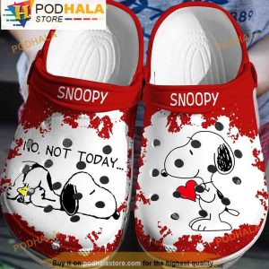 No, Not Today Snoopy Heart Crocs Clog Shoes