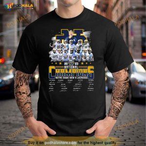 Notre Dame Fighting Irish Men’s Lacrosse 2023 National Champions Signatures Shirt