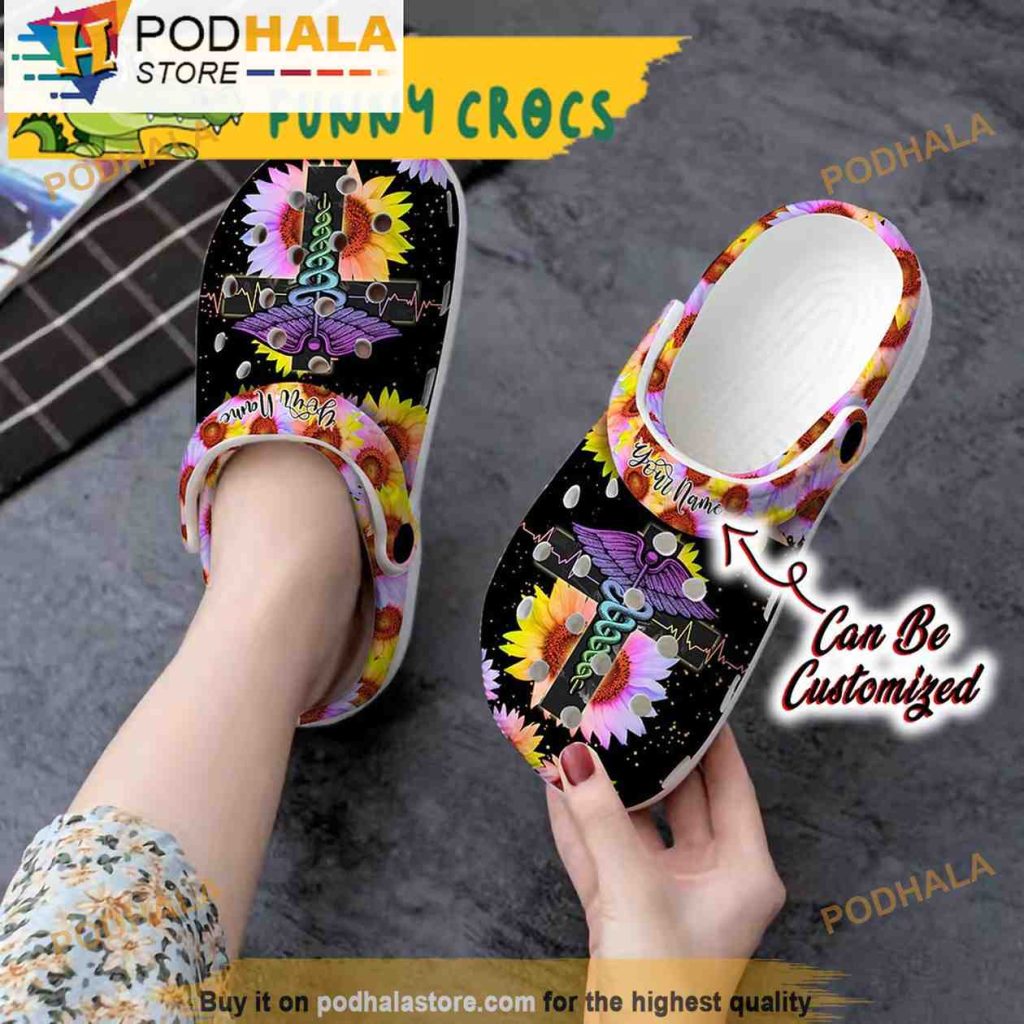 Nurse Pattern 3D Crocs, Hippie Gifts, Funny Crocs - Podhalastore