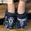 Nurse Love Caduceus Dog Paw 3D Crocs, Funny Crocs