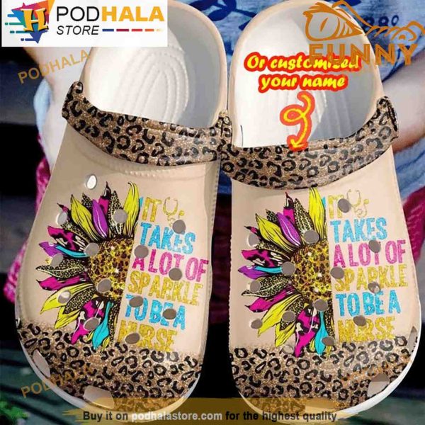 Nurse Sunflower 3D Crocs Classic Clog, Funny Crocs