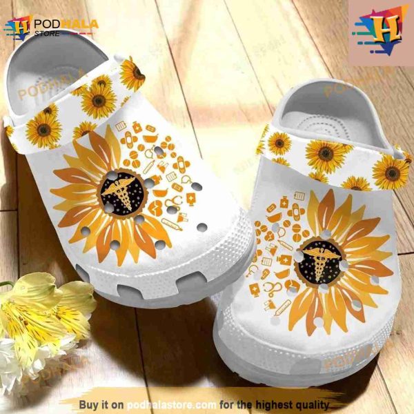 Nurse Sunflower Classic Crocs Clog Shoes