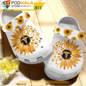Nurse Sunflower Gifts 3D Crocs Slippers, Funny Crocs