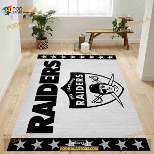 Oakland Raiders 2 Banner NFL Team Logo Rug Bedroom Rug, Indoor Outdoor Rugs
