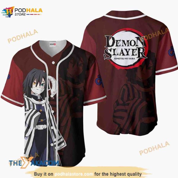 Obanai Iguro Kimetsu Anime 3D Baseball Jersey Shirt