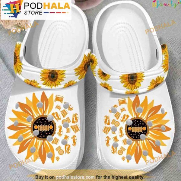 Offroader Sunflower 3D Crocs, Funny Crocs