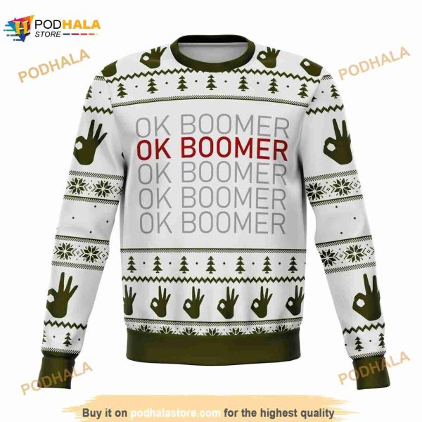 Ok Boomer Ugly Christmas Sweater, Funny Xmas Gifts