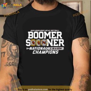 Oklahoma Sooners Blue 84 Unisex Three Peat Ncaa Softball Women's College World Series Champions Shirt 2