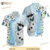 Olaf Frozen Floral Hawaiian Shirt, Beach Pattern Disney Button Down Shirt