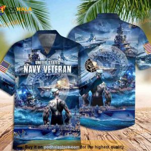 Old Navy Funny Hawaiian Shirt, Us Navy Veteran Aloha Shirt