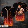 One Piece Ace Fire Art 3D Baseball Jersey Shirt