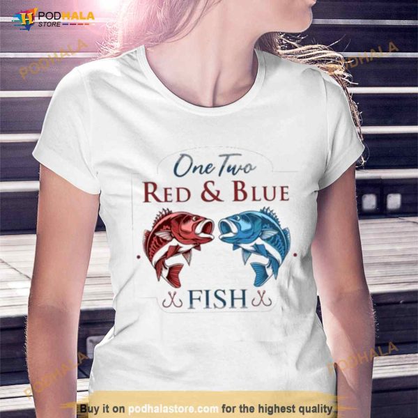 One two Red and Blue Fish Shirt