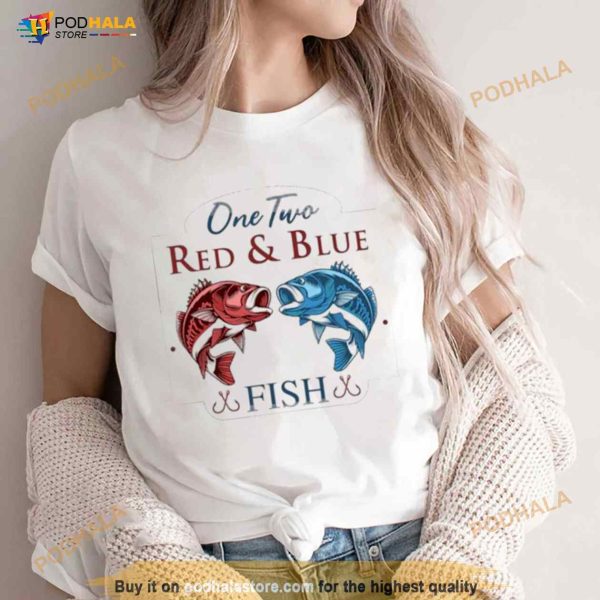 One two Red and Blue Fish Shirt