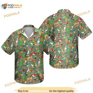 Orange Bird Tiki Friends Funny Hawaiian Shirt, Disney World Funny Aloha Shirt