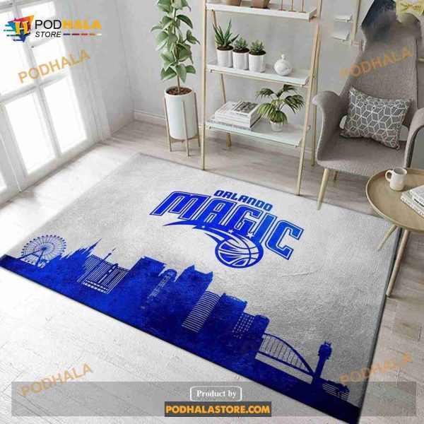 Orlando Magic Skyline Area Rug Bedroom