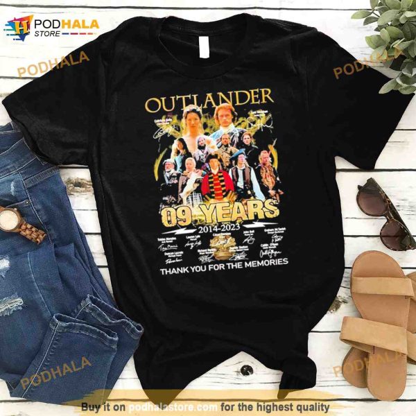 Outlander 09 Years 2014 2023 Thank You For The Memories signatures Shirt