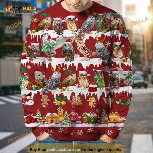 Owl 3D Funny Ugly Sweater For Men And Women, Owl Xmas Gifts