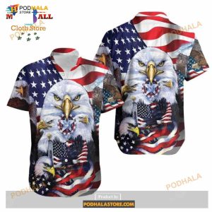 Patriot 4th Of July Eagle Star Honour Adul Full Size Funny Hawaiian Shirt 2