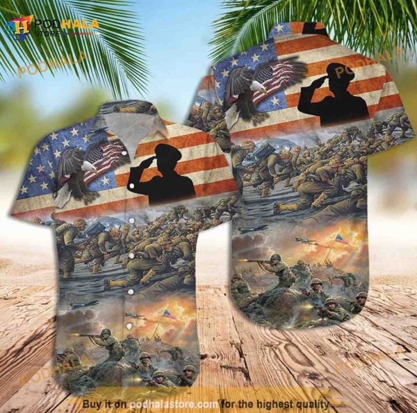 Patriotic Funny Hawaiian Shirt, Usa Independent Day Veteran Funny Aloha Shirt