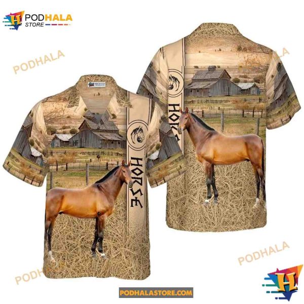 Peace Farm, Grass Field, Horse Aloha Hawaiian Shirt For Men, Gift For Horse Lover