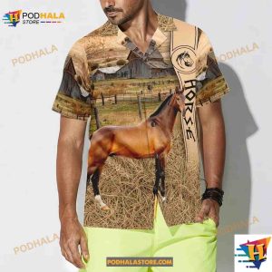 Peace Farm Grass Field Horse Aloha Hawaiian Shirt For Men Gift For Horse Lover 3