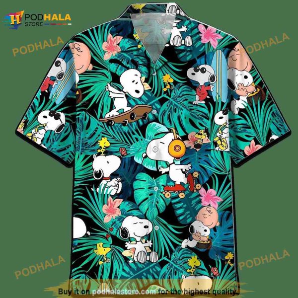 Peanuts Snoopy Tropical Hawaiian Shirt, Cartoon Tropical Beach Summer Shirt