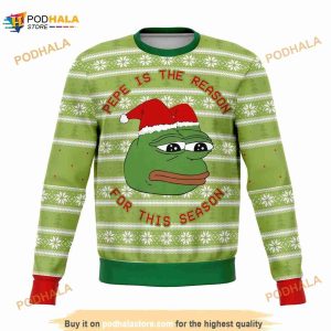 Pepe The Frog Dank Ugly Christmas Sweater, Funny Xmas Gifts