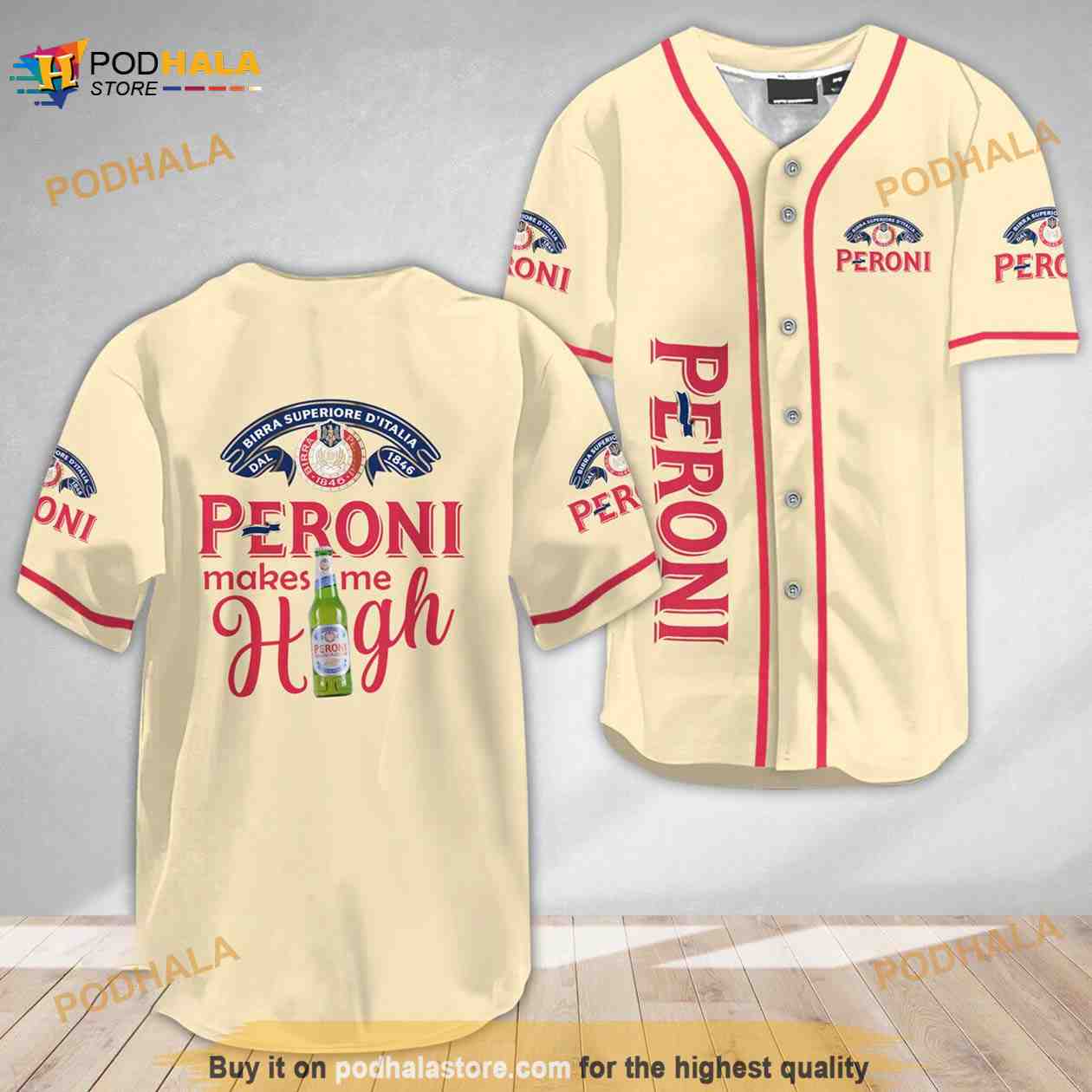 White Peroni Baseball Jersey USA Flag Custom Name Gift For Beer Lovers