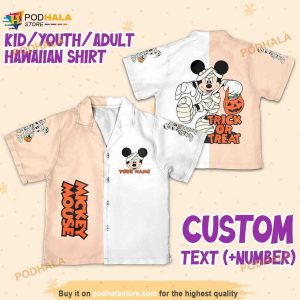 Personalize Name Vintage Disney Mickey Mummy Trick Or Treat, Mickey Mummy Hawaiian Shirt