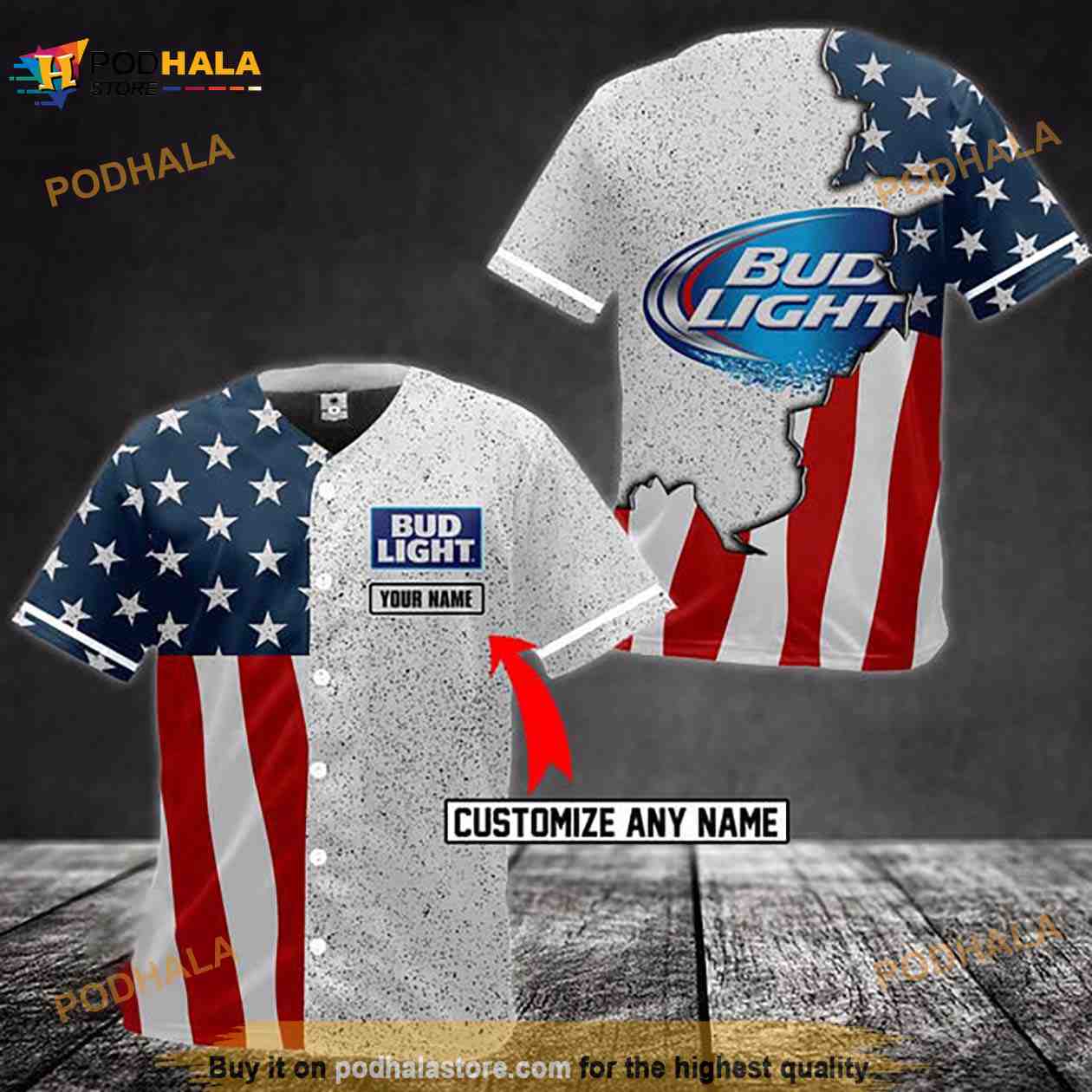 Personalized American Flag Bud Light 3D Baseball Jersey - Bring