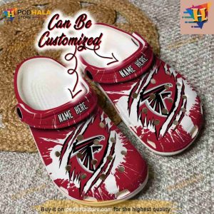 Personalized Atlanta Falcons Football Ripped Claw Crocs Clog Shoes 2